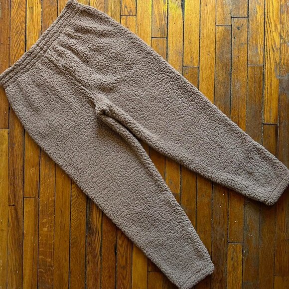 SKIMS Kim Kardashian Teddy High Pile Fleece Sweatpants Women‎ Pink Desert Tan. - Picture 7 of 8